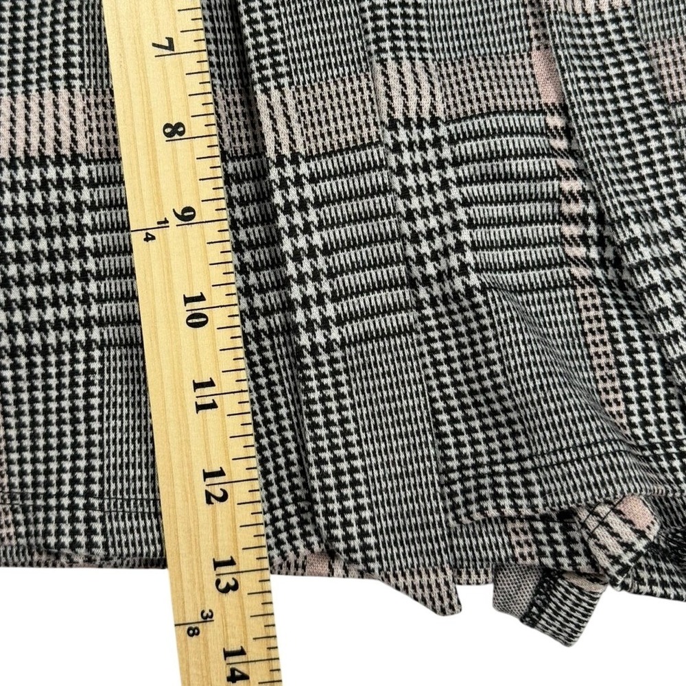 Haute Monde Shorts Women Medium Pink Black Glen Plaid Tie Waist High Rise - Picture 5 of 5